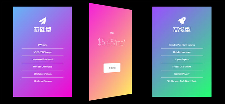 css3产品展示卡片布局翻转特效