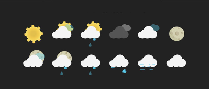 html5 svg常用的天气预报图标动画特效