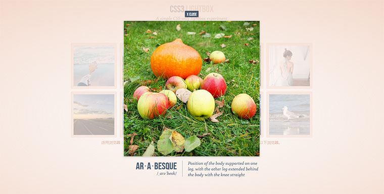 css3半透明遮罩背景lightbox图片展示特效