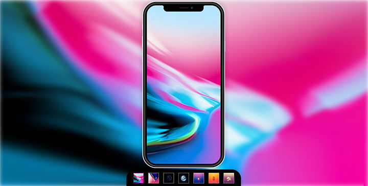 CSS3 iPhoneX手机屏幕背景和页面背景图片同时切换特效