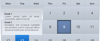 jquery UI渐变提示效果日历